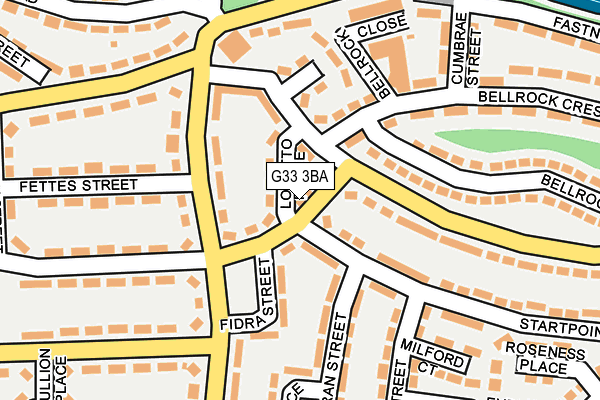 G33 3BA map - OS OpenMap – Local (Ordnance Survey)