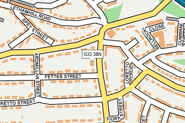 G33 3BN map - OS OpenMap – Local (Ordnance Survey)