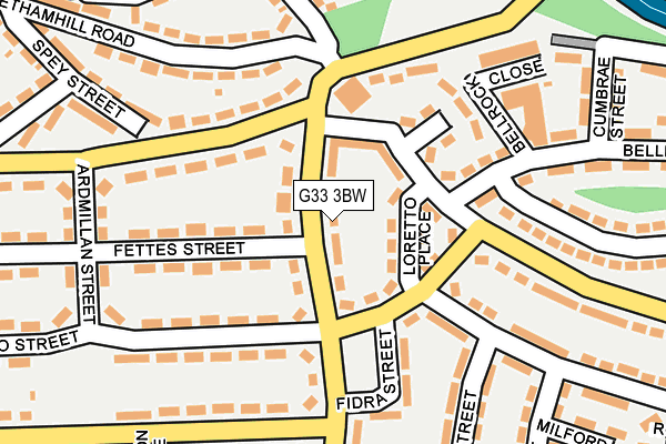 G33 3BW map - OS OpenMap – Local (Ordnance Survey)