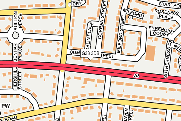 G33 3DB map - OS OpenMap – Local (Ordnance Survey)