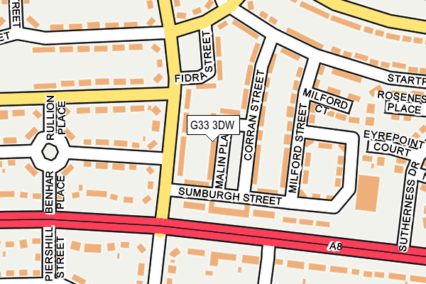 G33 3DW map - OS OpenMap – Local (Ordnance Survey)