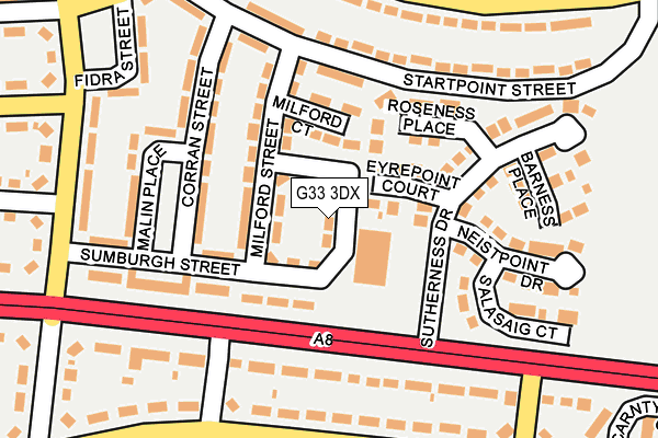 G33 3DX map - OS OpenMap – Local (Ordnance Survey)