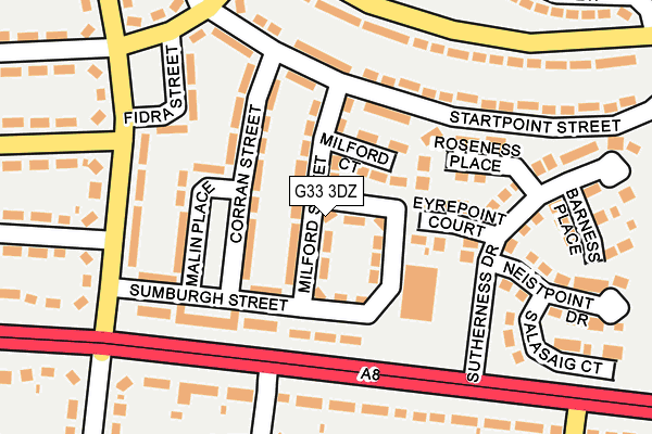 G33 3DZ map - OS OpenMap – Local (Ordnance Survey)