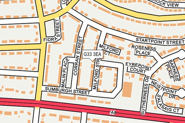G33 3EA map - OS OpenMap – Local (Ordnance Survey)
