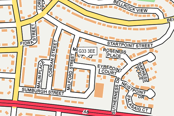 G33 3EE map - OS OpenMap – Local (Ordnance Survey)