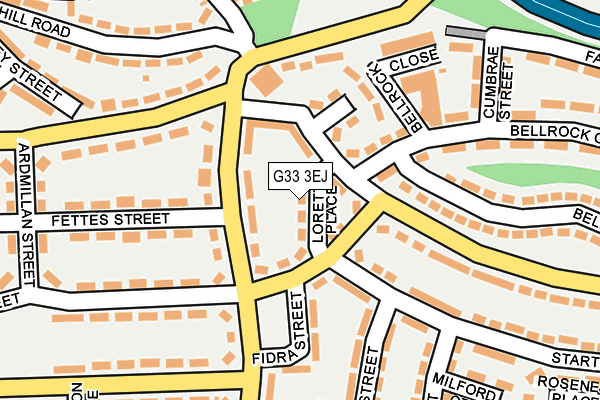 G33 3EJ map - OS OpenMap – Local (Ordnance Survey)