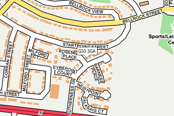 G33 3GA map - OS OpenMap – Local (Ordnance Survey)