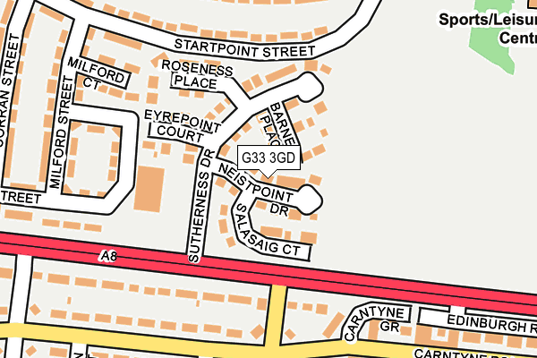 G33 3GD map - OS OpenMap – Local (Ordnance Survey)