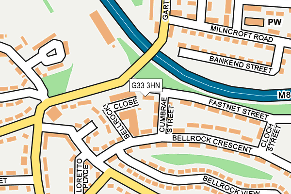 G33 3HN map - OS OpenMap – Local (Ordnance Survey)
