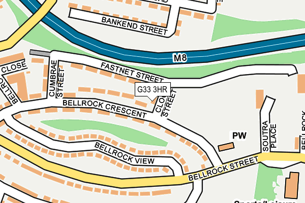 G33 3HR map - OS OpenMap – Local (Ordnance Survey)