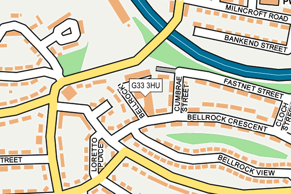 G33 3HU map - OS OpenMap – Local (Ordnance Survey)