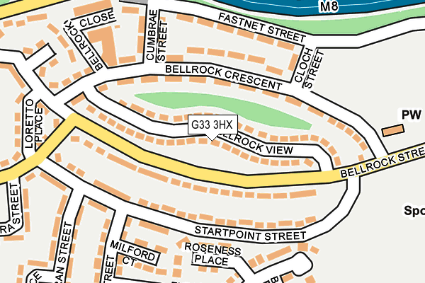 G33 3HX map - OS OpenMap – Local (Ordnance Survey)