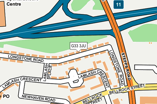 G33 3JU map - OS OpenMap – Local (Ordnance Survey)