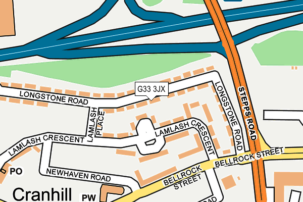 G33 3JX map - OS OpenMap – Local (Ordnance Survey)