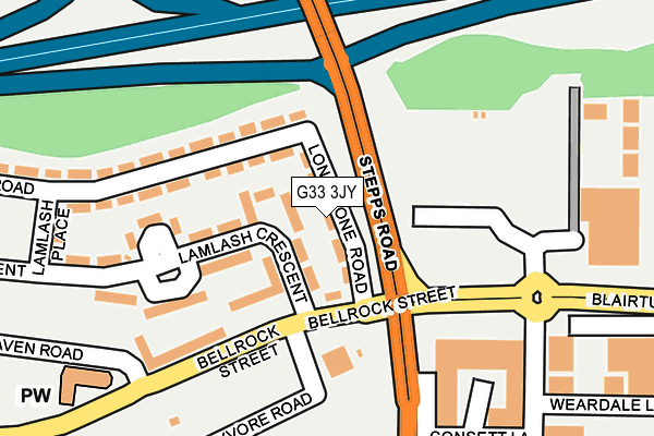 G33 3JY map - OS OpenMap – Local (Ordnance Survey)