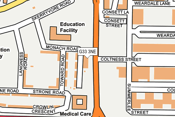 G33 3NE map - OS OpenMap – Local (Ordnance Survey)