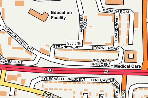 G33 3NP map - OS OpenMap – Local (Ordnance Survey)