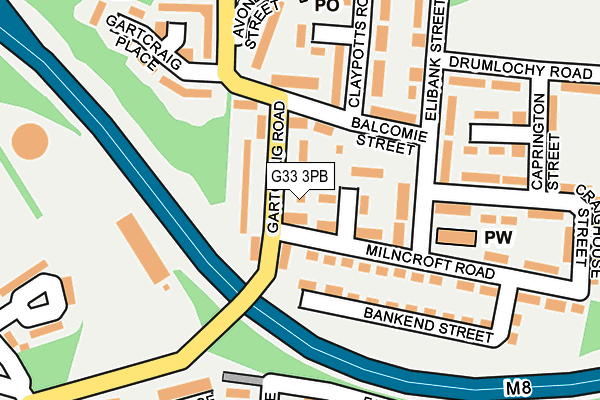G33 3PB map - OS OpenMap – Local (Ordnance Survey)