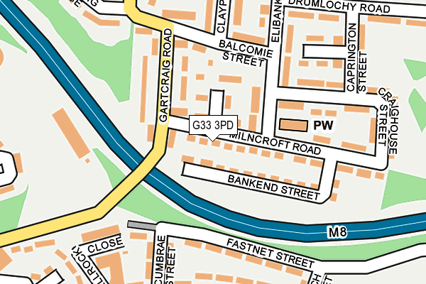 G33 3PD map - OS OpenMap – Local (Ordnance Survey)