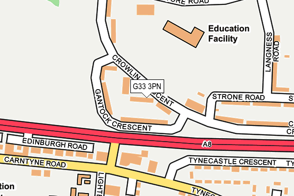 G33 3PN map - OS OpenMap – Local (Ordnance Survey)