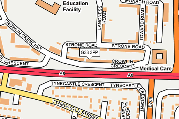 G33 3PP map - OS OpenMap – Local (Ordnance Survey)