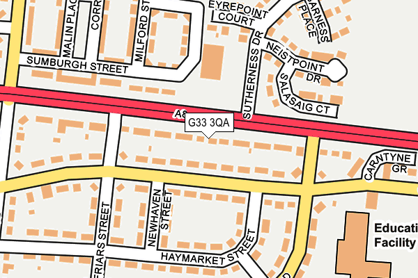 G33 3QA map - OS OpenMap – Local (Ordnance Survey)