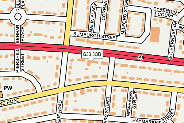 G33 3QB map - OS OpenMap – Local (Ordnance Survey)
