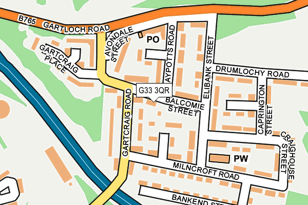 G33 3QR map - OS OpenMap – Local (Ordnance Survey)