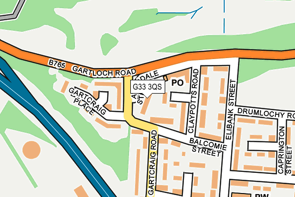 G33 3QS map - OS OpenMap – Local (Ordnance Survey)