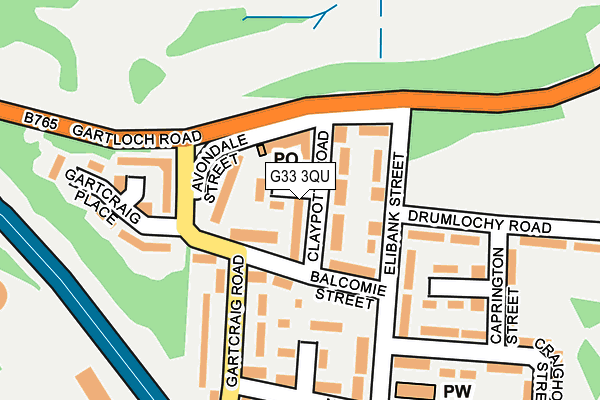 G33 3QU map - OS OpenMap – Local (Ordnance Survey)