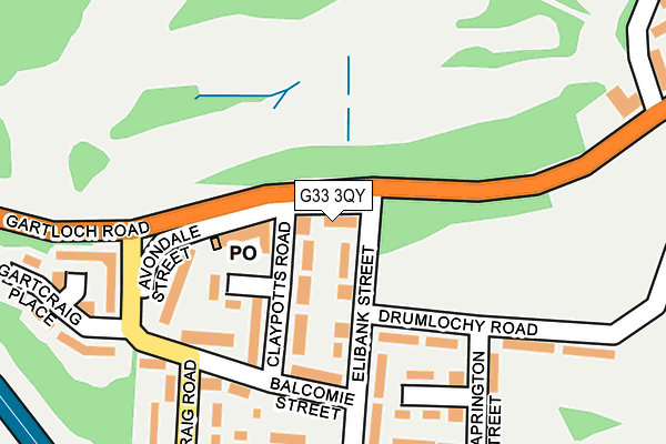 G33 3QY map - OS OpenMap – Local (Ordnance Survey)