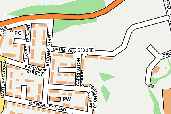 G33 3RE map - OS OpenMap – Local (Ordnance Survey)