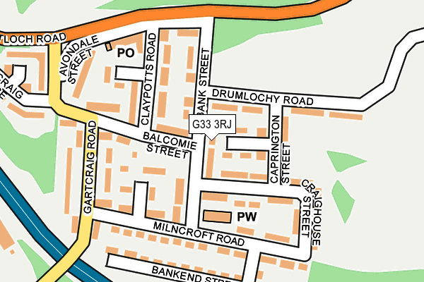 G33 3RJ map - OS OpenMap – Local (Ordnance Survey)