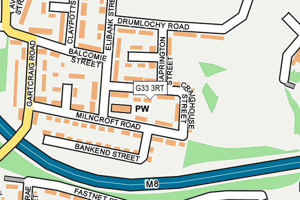 G33 3RT map - OS OpenMap – Local (Ordnance Survey)