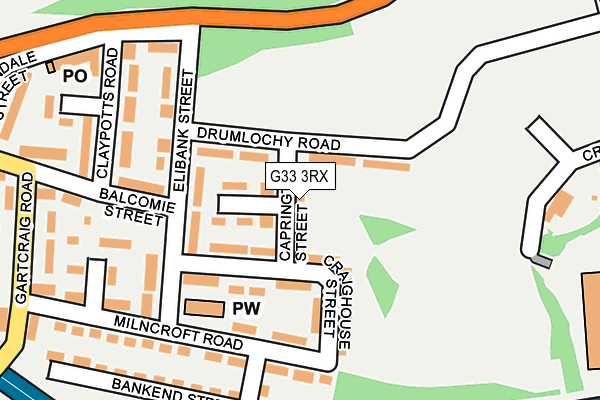 G33 3RX map - OS OpenMap – Local (Ordnance Survey)