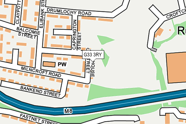 G33 3RY map - OS OpenMap – Local (Ordnance Survey)