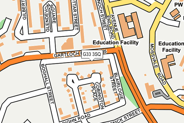 G33 3SQ map - OS OpenMap – Local (Ordnance Survey)