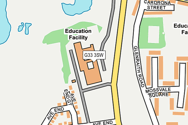 G33 3SW map - OS OpenMap – Local (Ordnance Survey)