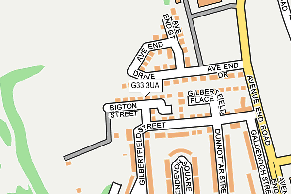 G33 3UA map - OS OpenMap – Local (Ordnance Survey)