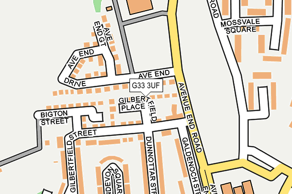 G33 3UF map - OS OpenMap – Local (Ordnance Survey)