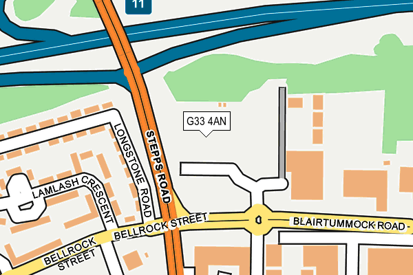 G33 4AN map - OS OpenMap – Local (Ordnance Survey)