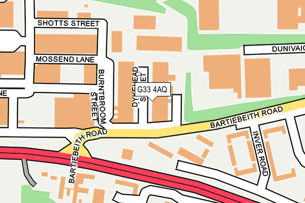 G33 4AQ map - OS OpenMap – Local (Ordnance Survey)