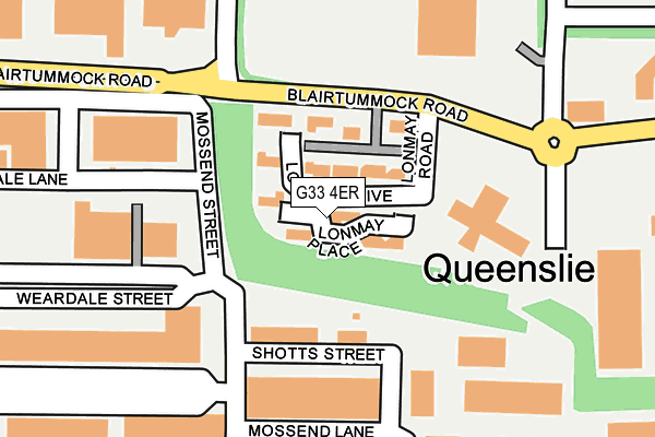 G33 4ER map - OS OpenMap – Local (Ordnance Survey)