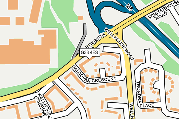 G33 4ES map - OS OpenMap – Local (Ordnance Survey)