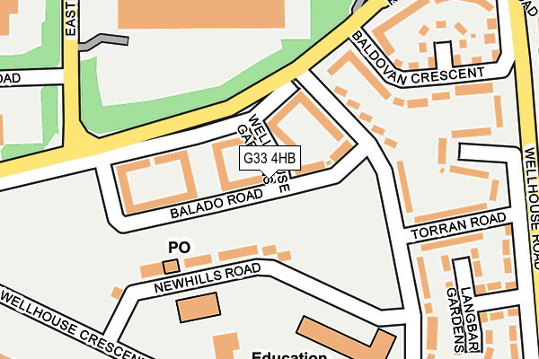 G33 4HB map - OS OpenMap – Local (Ordnance Survey)