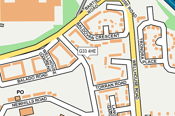 G33 4HE map - OS OpenMap – Local (Ordnance Survey)