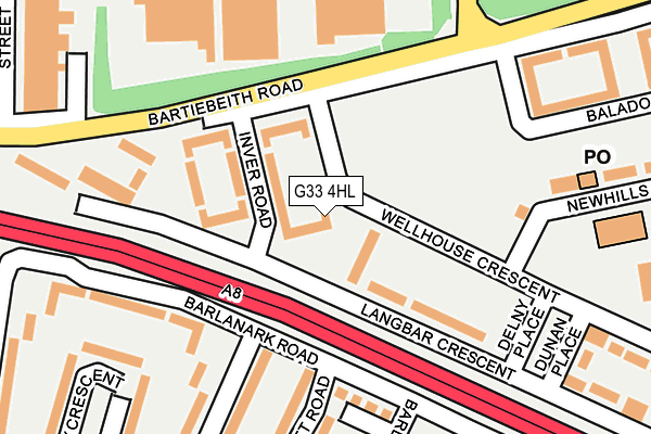G33 4HL map - OS OpenMap – Local (Ordnance Survey)