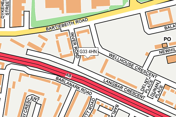 G33 4HN map - OS OpenMap – Local (Ordnance Survey)