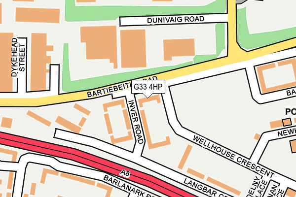 G33 4HP map - OS OpenMap – Local (Ordnance Survey)