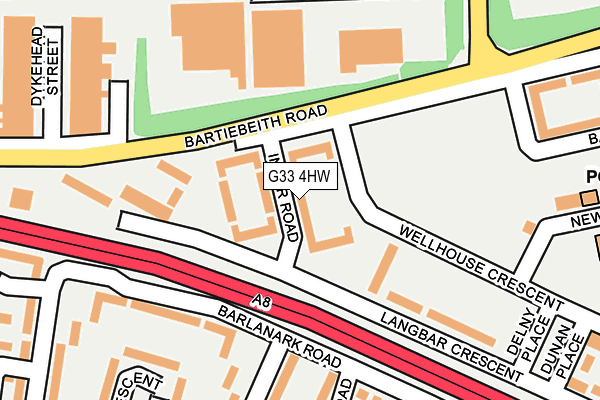 G33 4HW map - OS OpenMap – Local (Ordnance Survey)